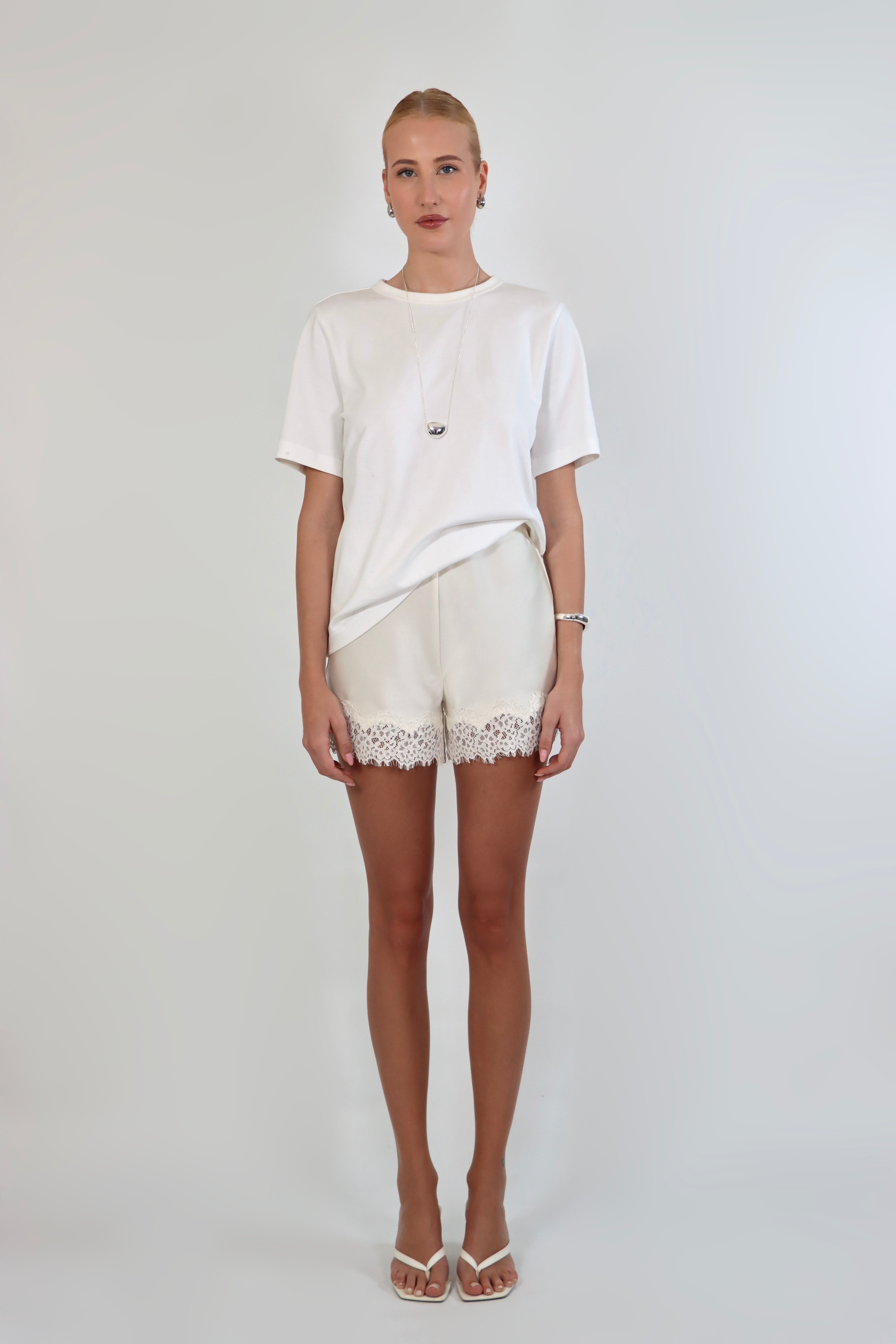 Lace Satin Shorts – April Seven